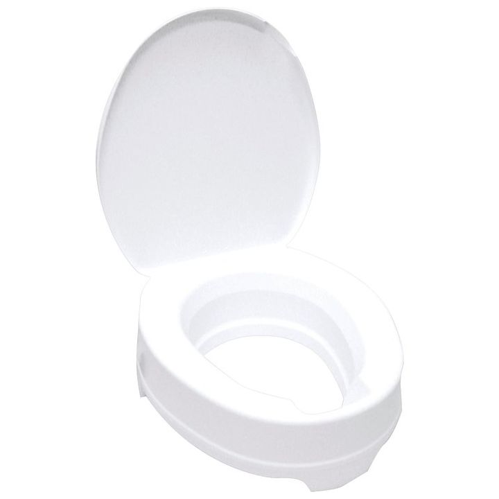 Rehausseur de WC avec abattant 10 cm - 10 cm - Blanc