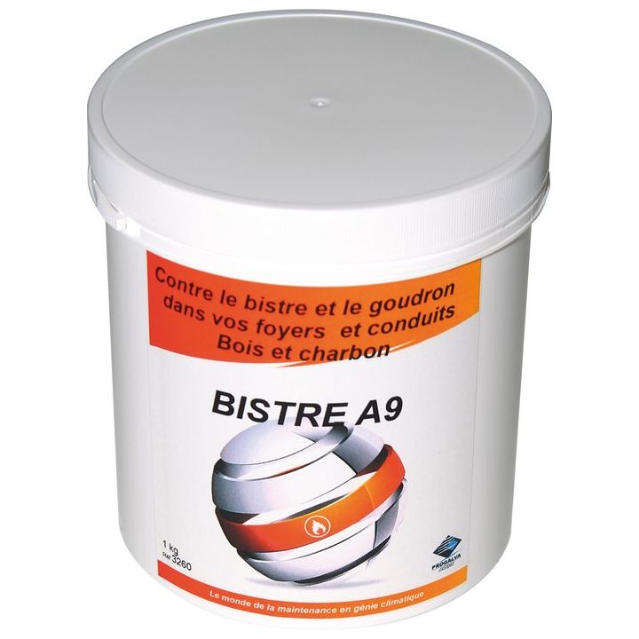 BISTRE A9 Produit d'entretien de cheminée Bois/Charbon - Pot de 1kg
