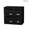 Bloc 4 boîtes aux lettres collectives intérieur mural - Modèle 2 x 2 - Noir foncé - Leabox.com