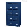 Bloc 8 boîtes aux lettres collectives intérieur mural - Modèle 2 x 4 - Bleu saphir - Leabox.com