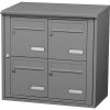 Bloc 4 boîtes aux lettres collectives extérieur mural - Modèle 2 x 2 - Gris poussière - Leabox.com