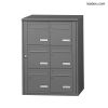 Bloc 6 boîtes aux lettres collectives extérieur mural - Modèle 2 x 3 - Gris poussière - Leabox.com