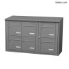 Bloc 6 boîtes aux lettres collectives extérieur mural - Modèle 3 x 2 - Gris poussière - Leabox.com
