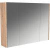 Meuble mural WC avec 2 tablettes réglables - 80 x 80 x 16 cm - Chêne brut naturel - Decotec
