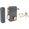Serrure en applique gris anthracite gauche à tirage - Clé I - Axe à 45 mm - City 5G - Iséo
