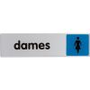 Plaque signalétique obligation / information - bleu - dames - Novap