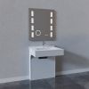 Meuble de salle de bain blanc Epure à miroir rétro-éclairant - Largeur 120 cm - Créazur