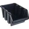 Bac de rangement empilable noir à bec - 4 L - 24 x 16 x 12 cm - TOOD