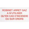 Étiquette plastique rigide rectangulaire - robinet arret gaz - Coditherm